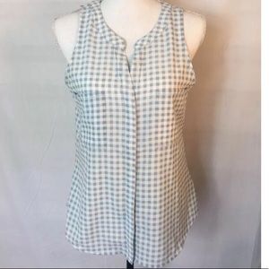 Sanctuary Button Down Checkered Sleeveless Tank